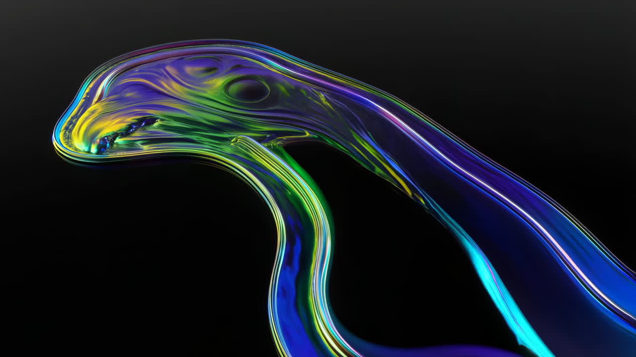 Abstract Iridescent Fluid Shape