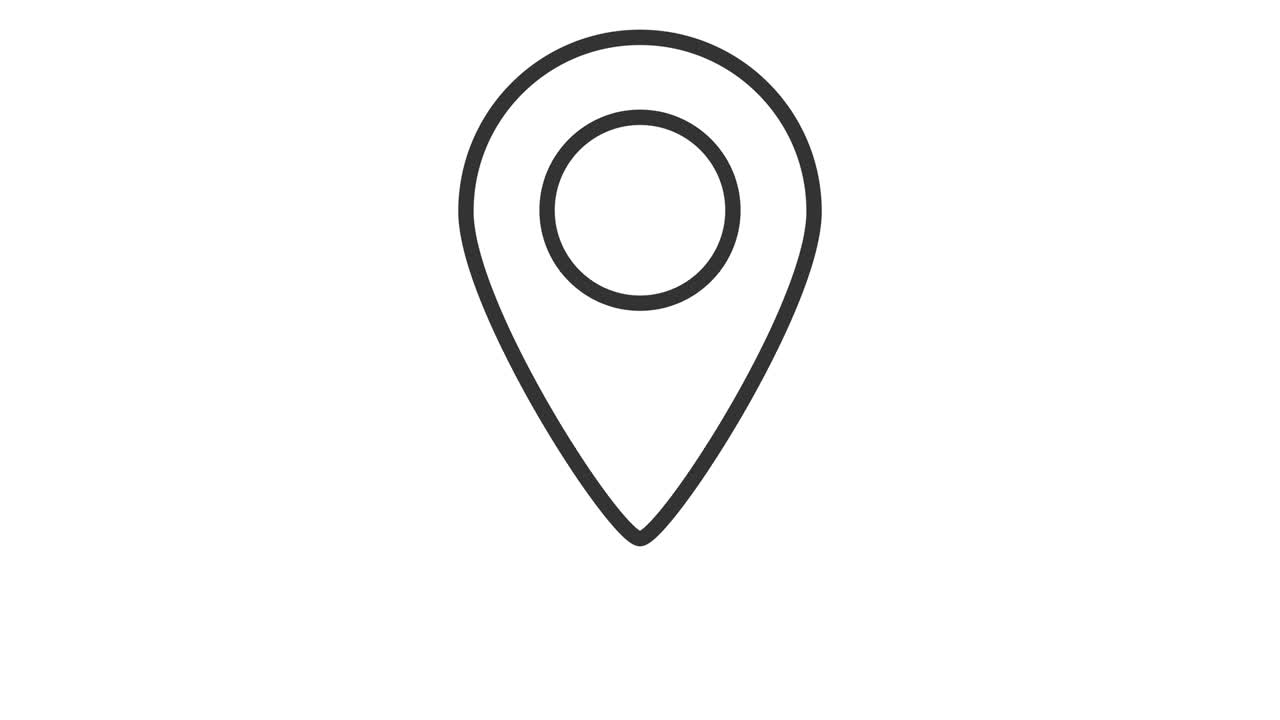 el mapa de navegación y el icono de tres puntos de control rojos. animación de bucle en fondo blanco. resolución 4k.