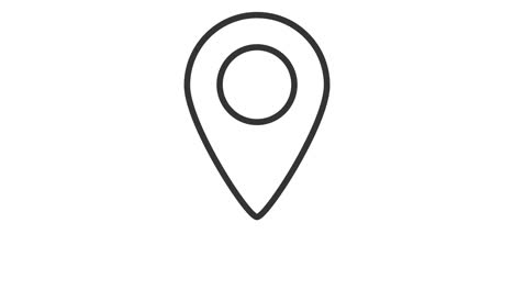 el mapa de navegación y el icono de tres puntos de control rojos. animación de bucle en fondo blanco. resolución 4k.