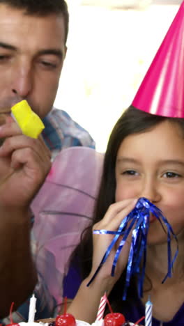 smiling family celebrating birthday