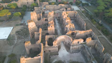 baths of caracalla - cinematic establishing drone shot