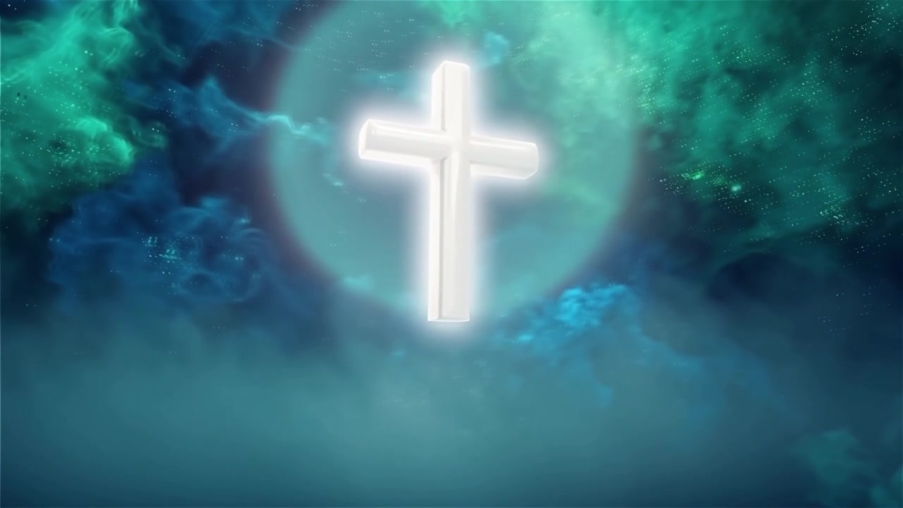 Christian Cross Heavenly Light Worship Background
