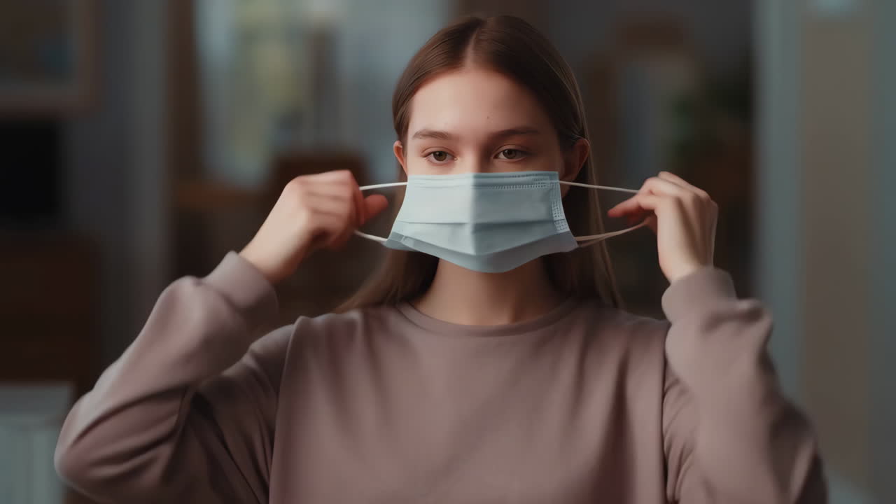 얼굴 마스크를 착용 한 여성