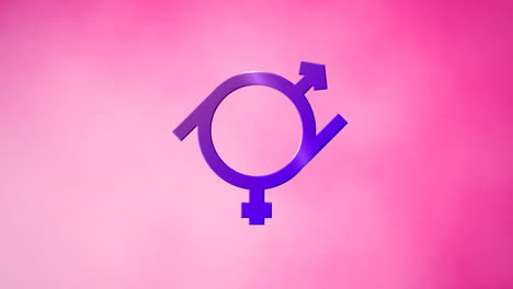 animation of purple gender fluid symbol on pink background