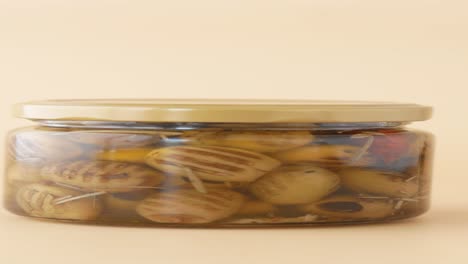 jar of marinated olives