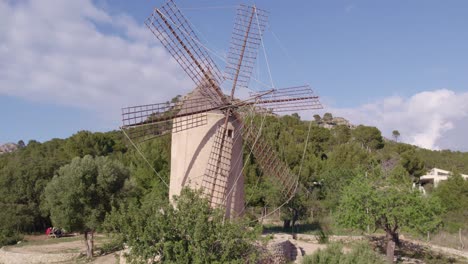 Die-Berühmte-Moli-De-Sa-Planeta-In-Andratx-Auf-Mallorca,-Balearen,-Spanien,-Luftaufnahme