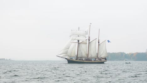 traditional wooden sailing ships in a sailing competition in helsinki finland