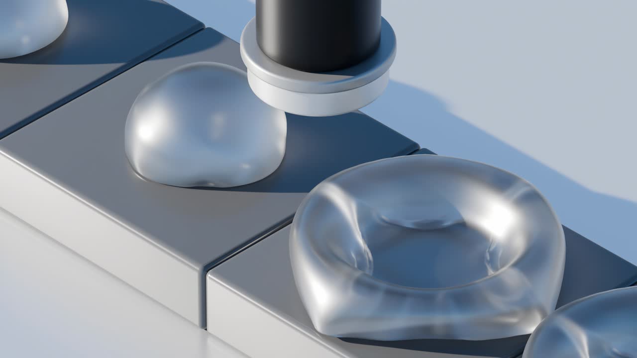 금속 모양과 프로세스의 추상 3d 렌더링