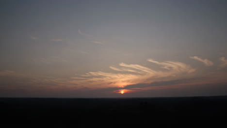 beautiful sunset sky with wispy clouds
