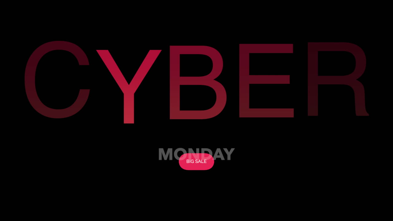 texto moderno del lunes cibernético en gradiente negro