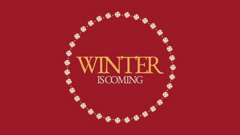 Winter-Is-Coming-in-frame-with-snowflakes-on-red-gradient