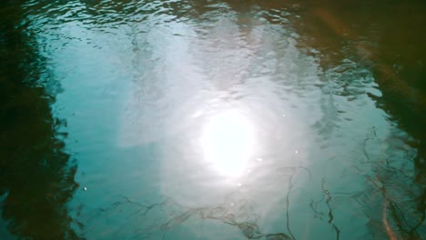 static shot sun reflecting off of water surface