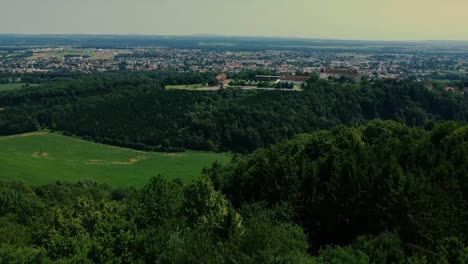 green forest in austria with a castle in the background
