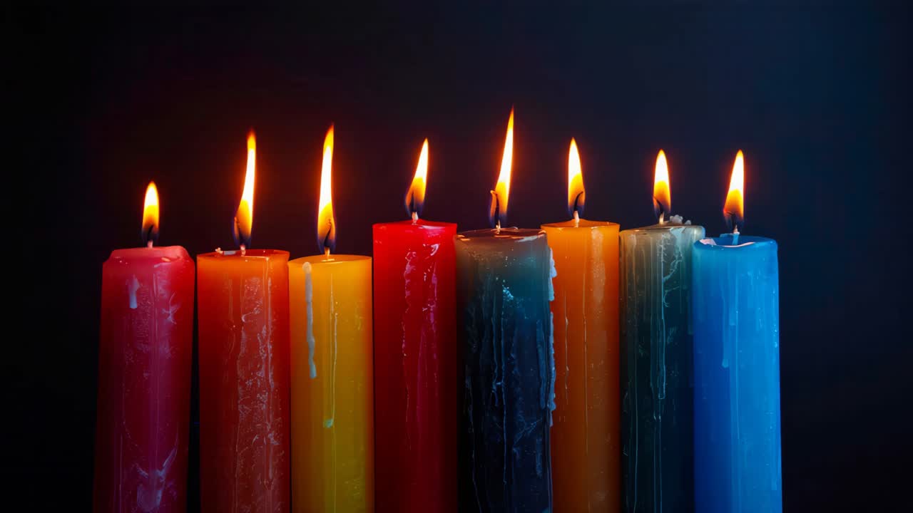 Colorful Burning Candles