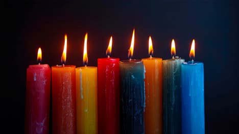 colorful burning candles