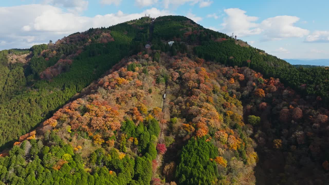 Aerial View of a Mountain Forest in Autumn