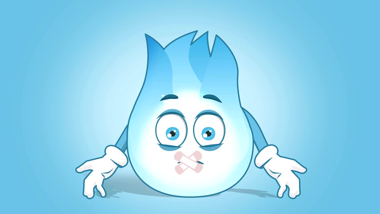 만화 가스 불꽃 조용한 접착 테이프 얼굴 애니메이션 알파 매트