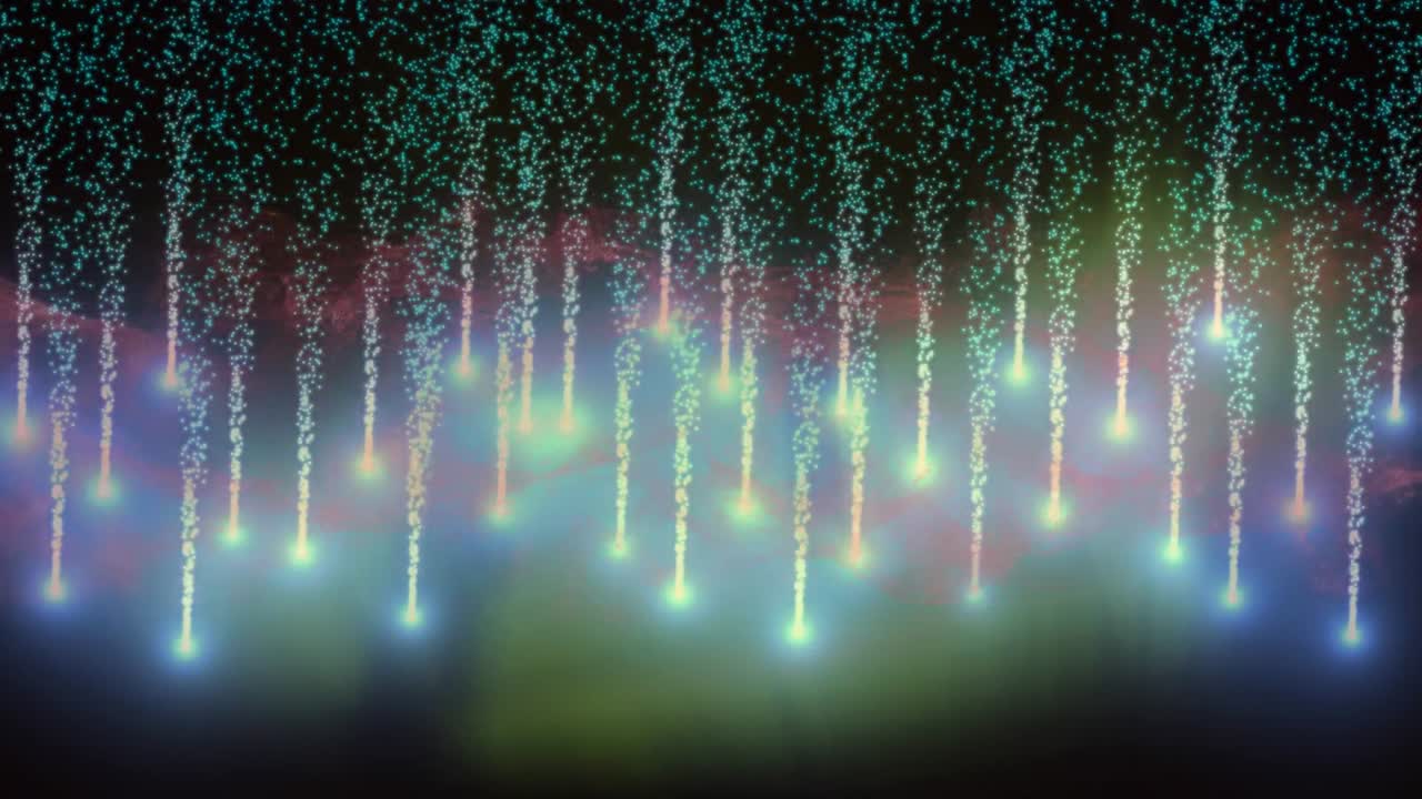 검은 바탕에 반 ⁇ 이는 빛의 흔적의 애니메이션