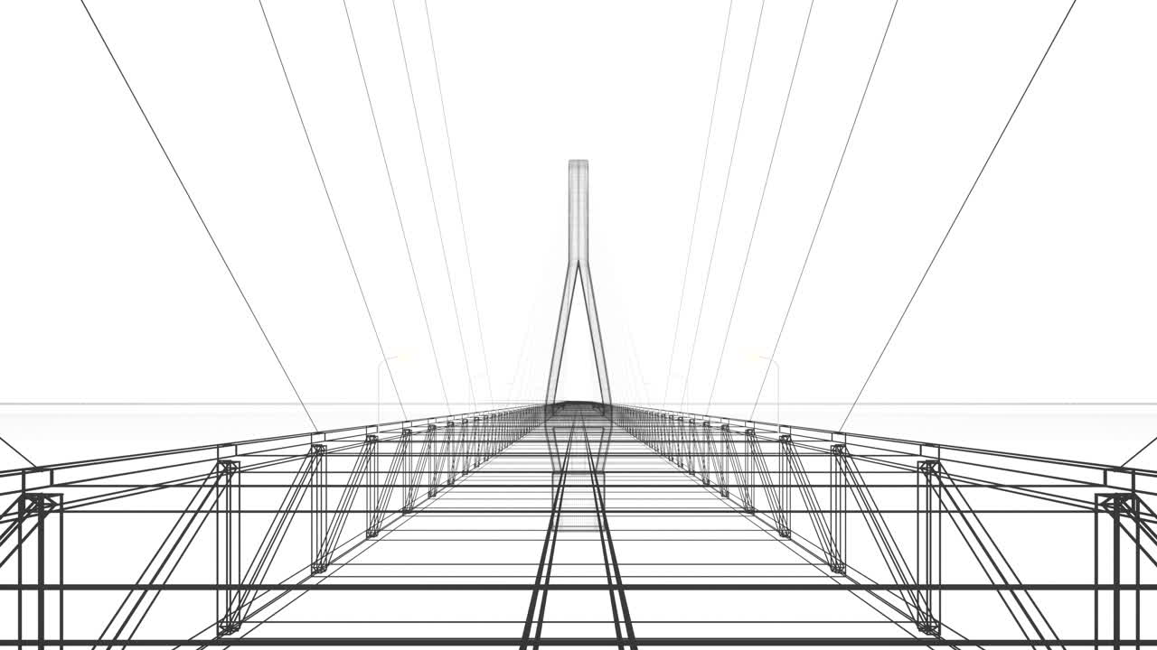 스케치 서스펜션 브릿지 3d 렌더링