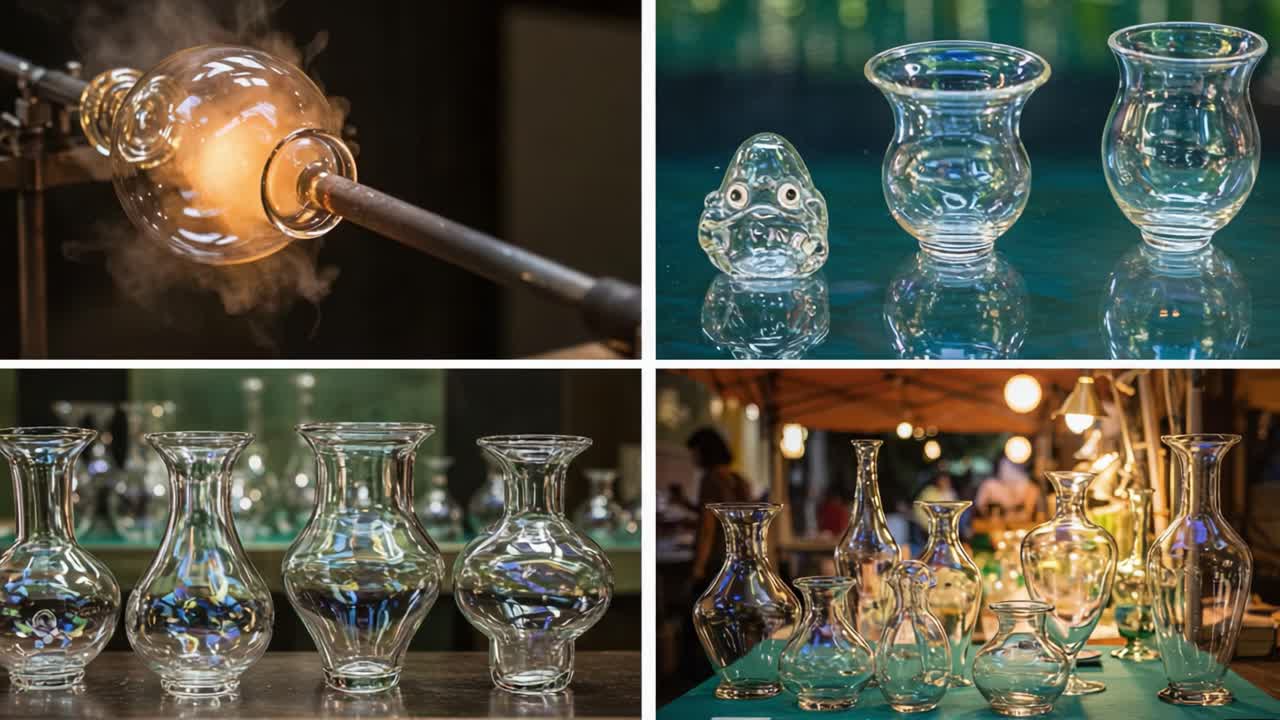 A Captivating Journey Through the Art of Glassblowing: Transforming Molten Glass Into Exquisite Vases and Unique Sculptures