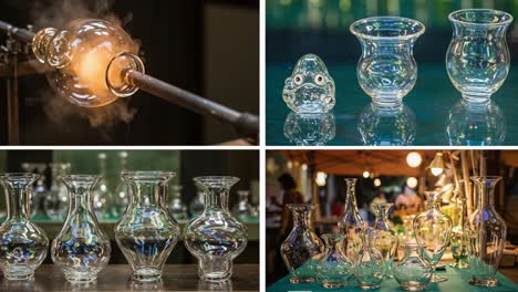 a captivating journey through the art of glassblowing: transforming molten glass into exquisite vases and unique sculptures