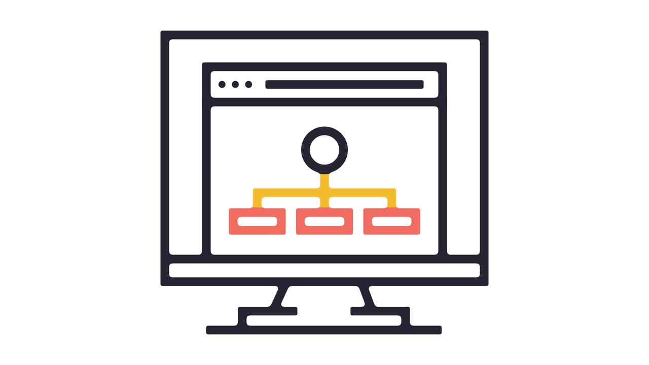 animación del icono de la línea del mapa del sitio web