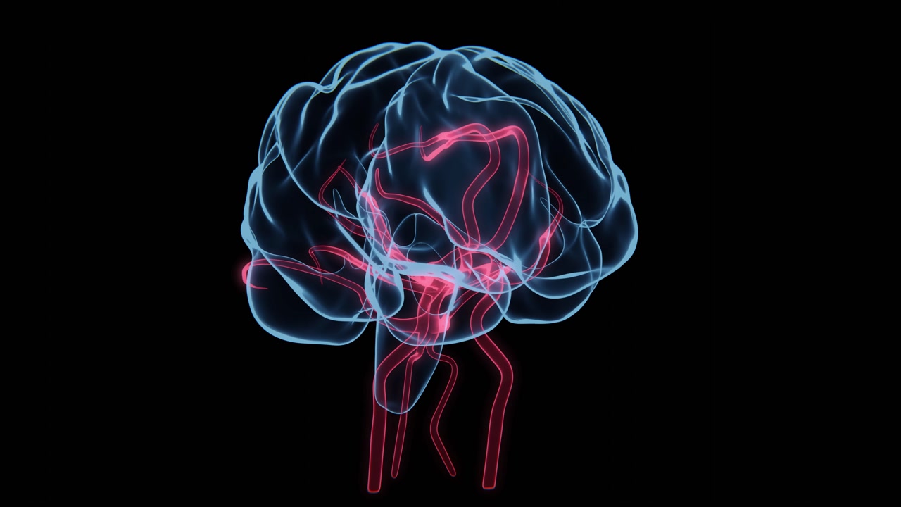 4K video of Circle of Willis Arteries in Xray