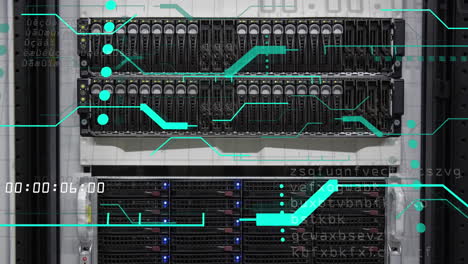 animación del procesamiento de datos a través de un servidor informático
