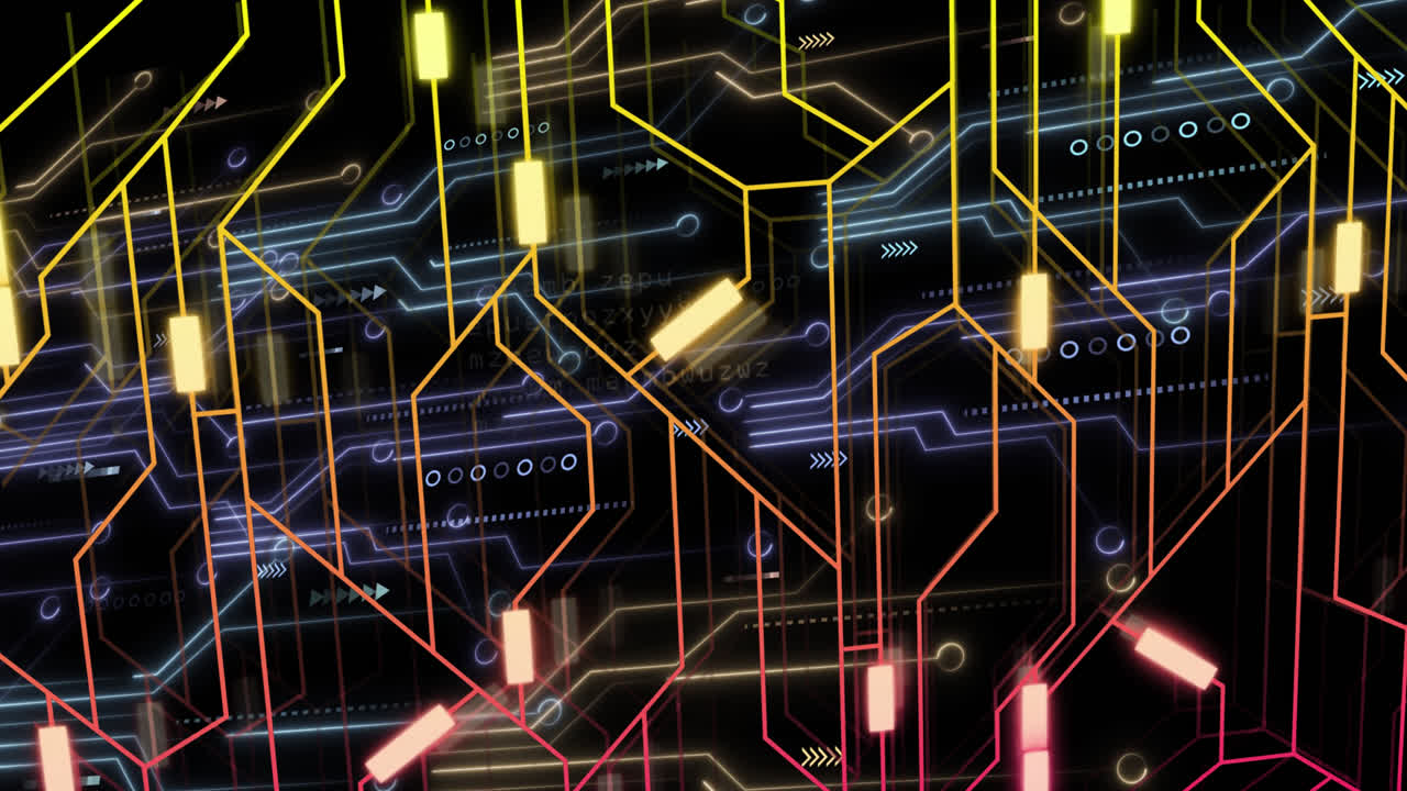 animación de la red de conexiones sobre fondo negro