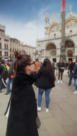 woman in st. mark's square, venice