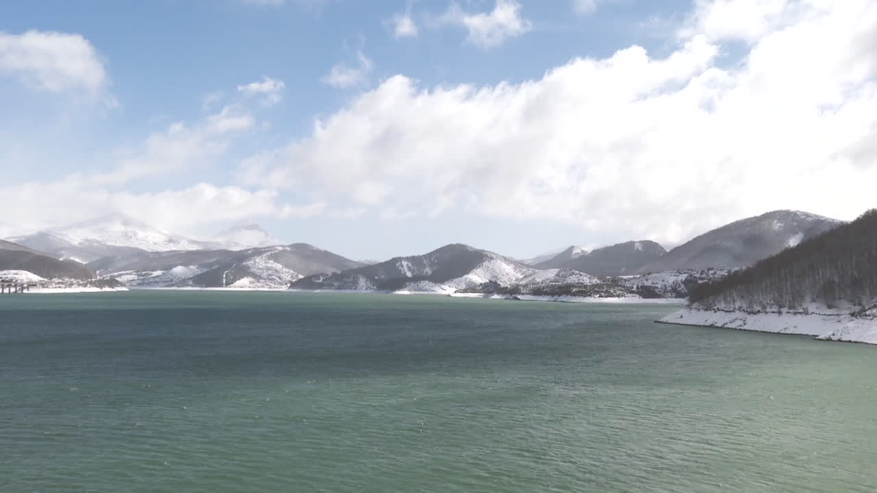 Snowy Mountain Lake Scenery