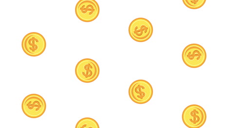 animación de finanzas personales con patrón de monedas y dólares