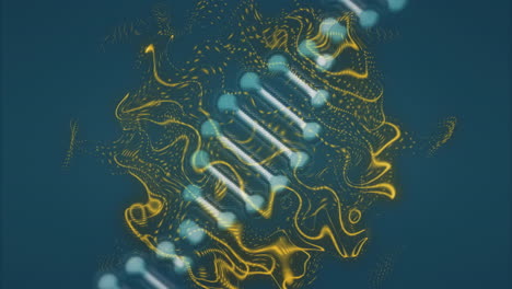 processing scientific data, dna strand intertwined with binary coding animation