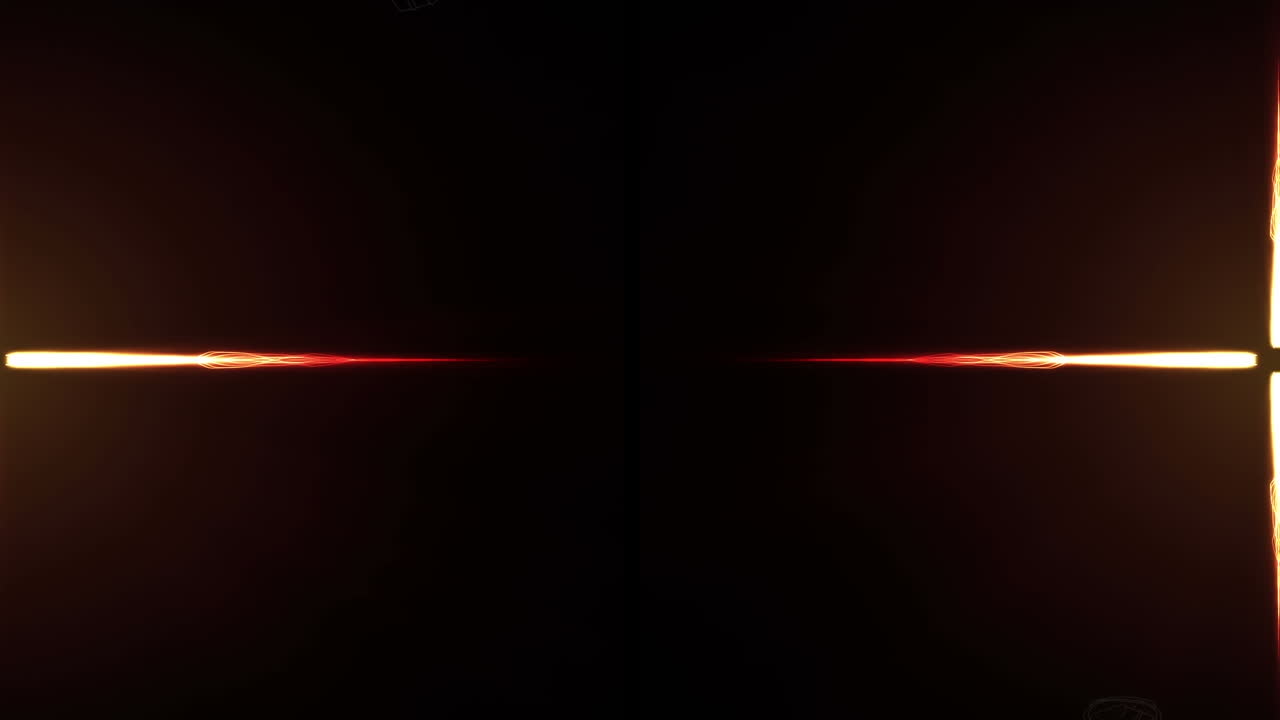 Animation of orange glowing pattern and spots on black background