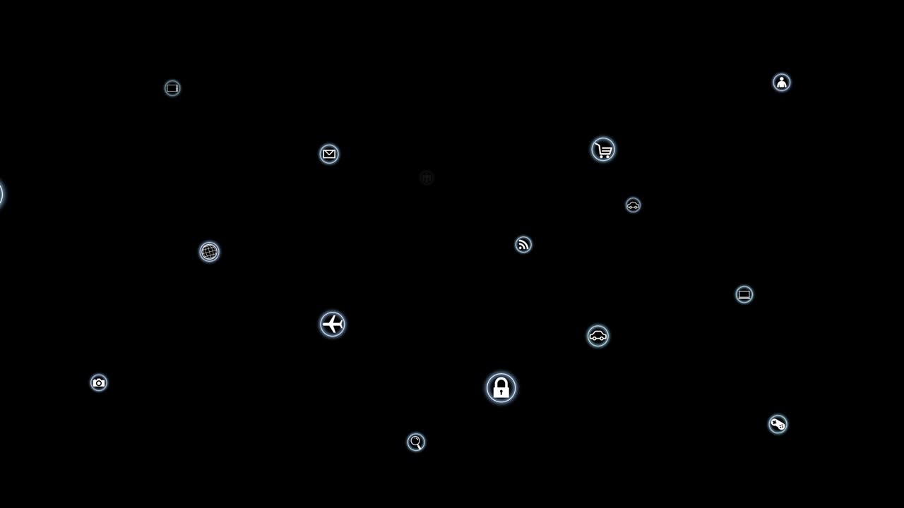 Technology Icon Network Symbol Digital devices on the Internet background