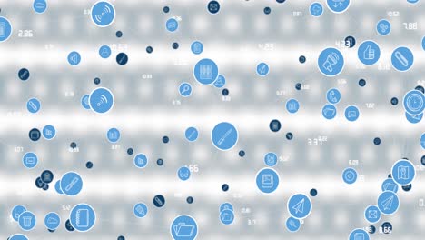 animación del icono de las redes sociales sobre un fondo blanco con puntos borrosos