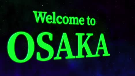 welcome to osaka message text animation motion graphics