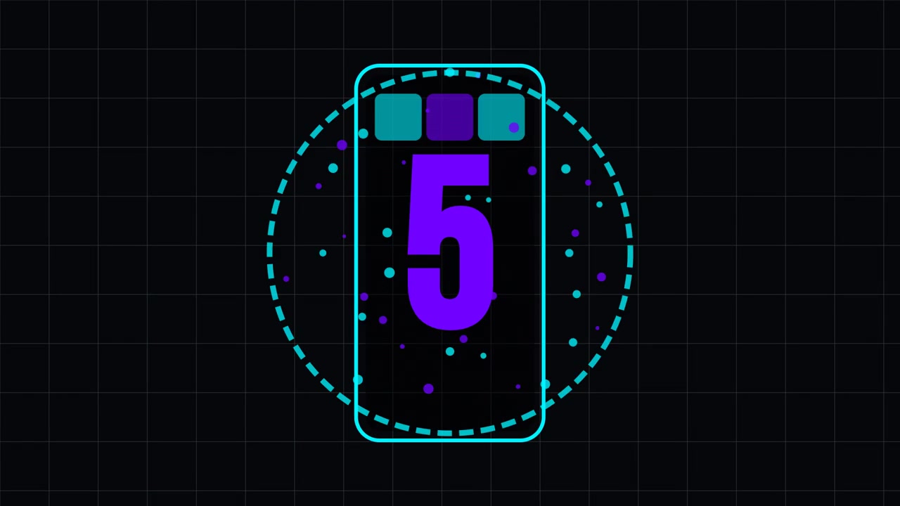 Digital Countdown Timer with Abstract Graphic Elements