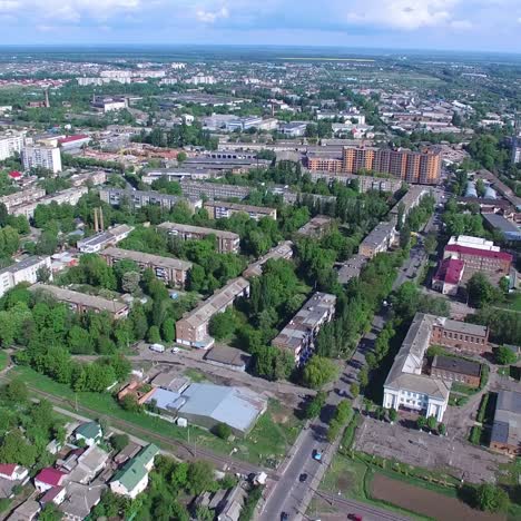 top view on the panorama of city