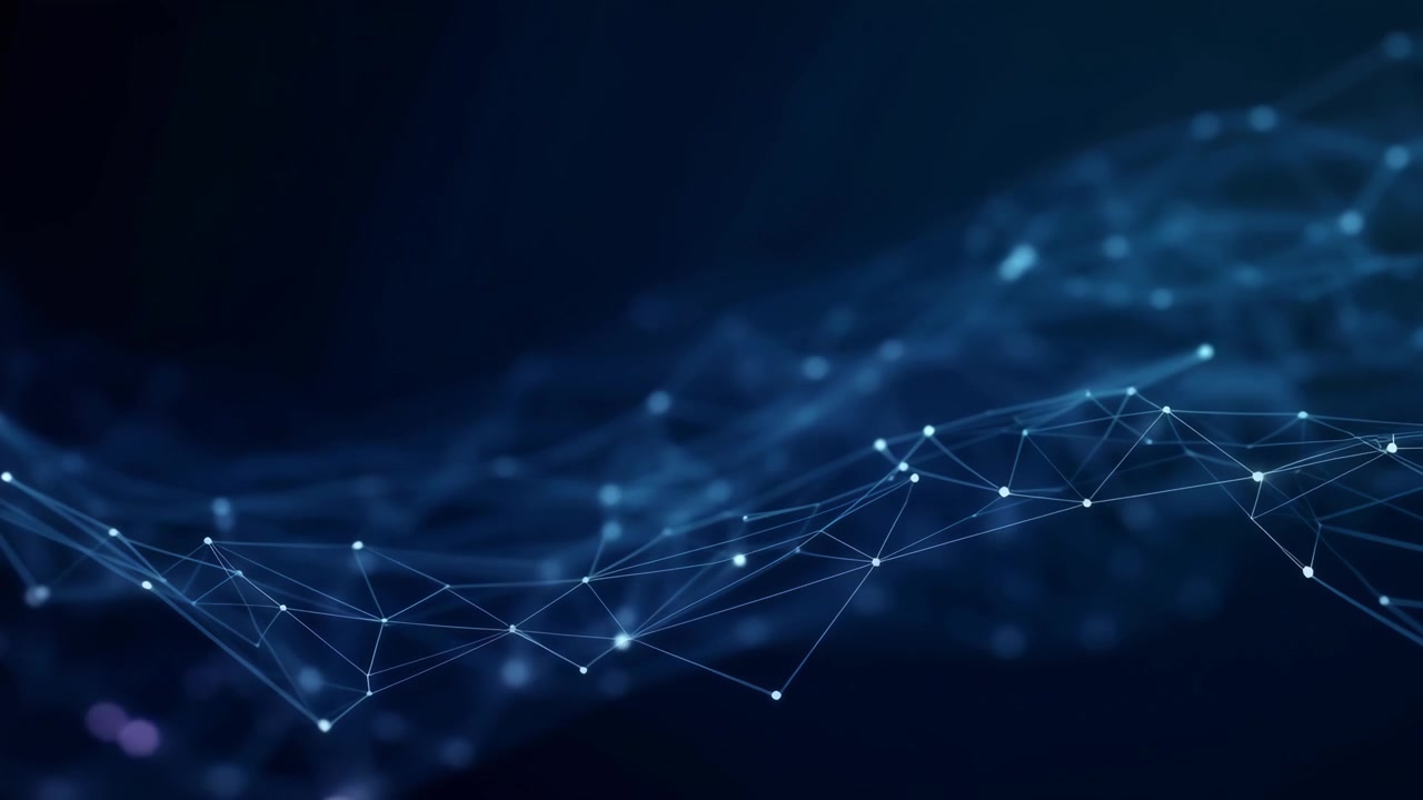 Abstract Digital Network Connection with Glowing Dots and Lines