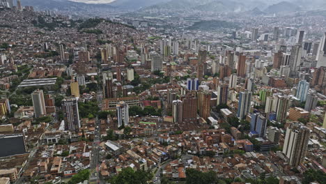 medellin colombia aerial v46 establishing shot drone flyover los angeles and boston neighborhoods capturing la candelaria urban downtown cityscape views - shot with mavic 3 cine - november 2022