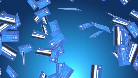 3d credit card rain on background concept of online shopping or business and finance spending money