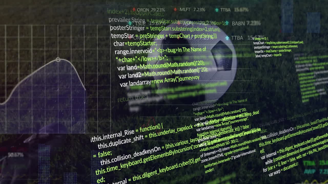 Animation of data processing over football