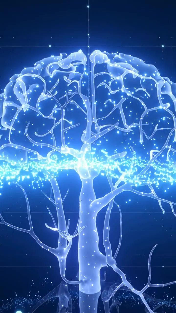 Vertical video: Forming brain-tree, vertical beam focusing particle band into glowing ring in stars