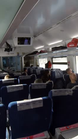 interior of a passenger train.