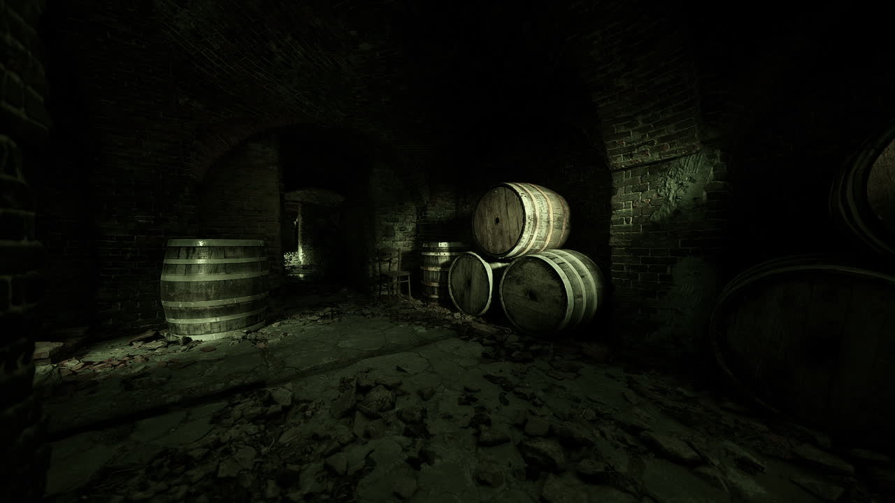 Cantina vinicola buia e cupa