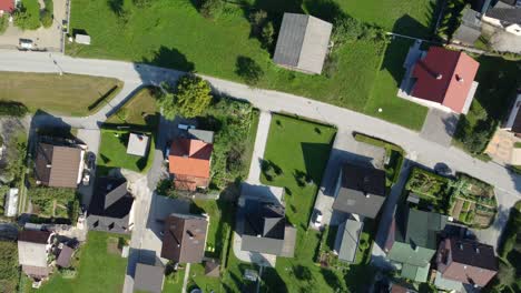 drone top view of rural settlement in the city of lasko, slovenia, europe