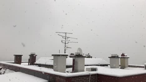 snowy rooftop scene: winter in the city