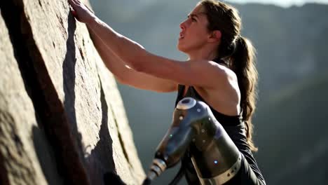 an inspiring journey of resilience: a determined climber conquering a rock wall with strength and grit, overcoming challenges with every move
