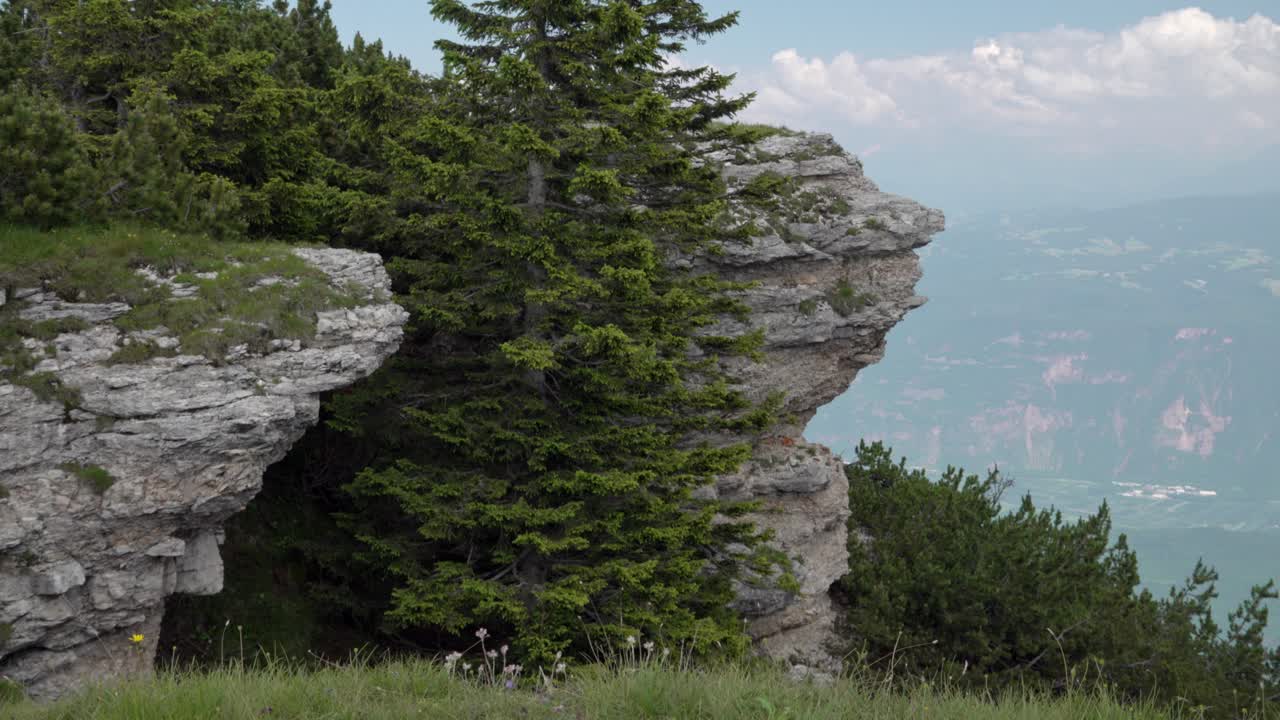 Rocky outcrop near Mount Roen on Mount Mendel, South Tyrol, Italy